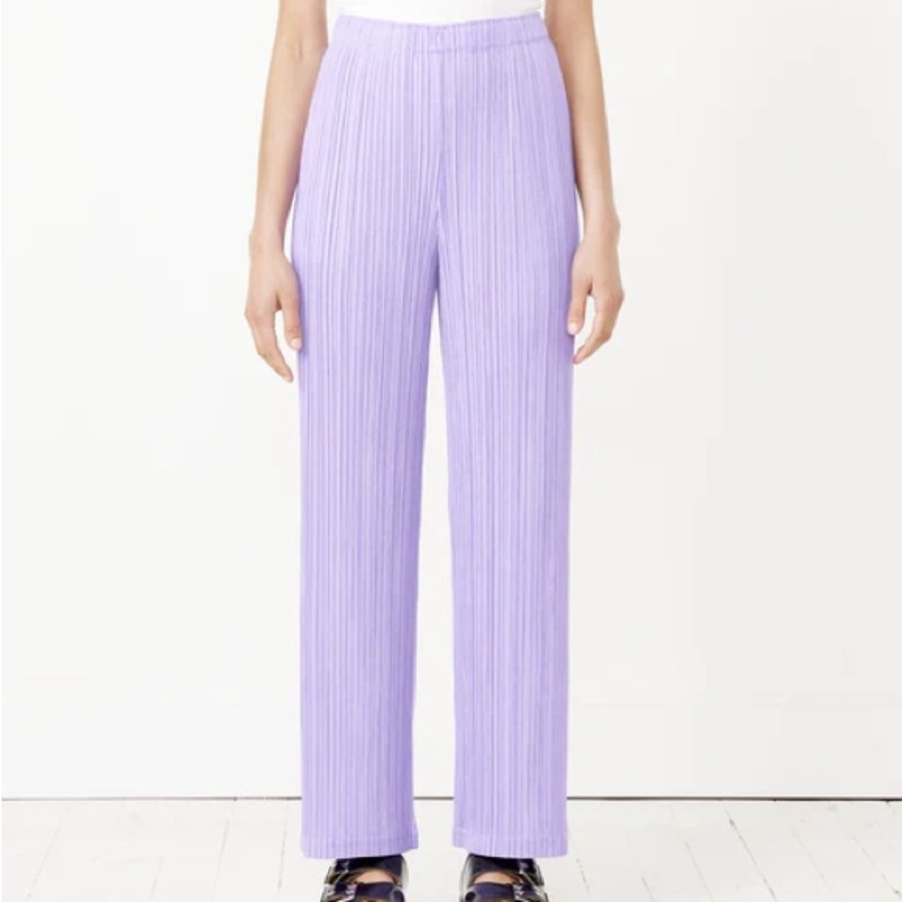 Issey Miyake pleats please light purple wide leg pants